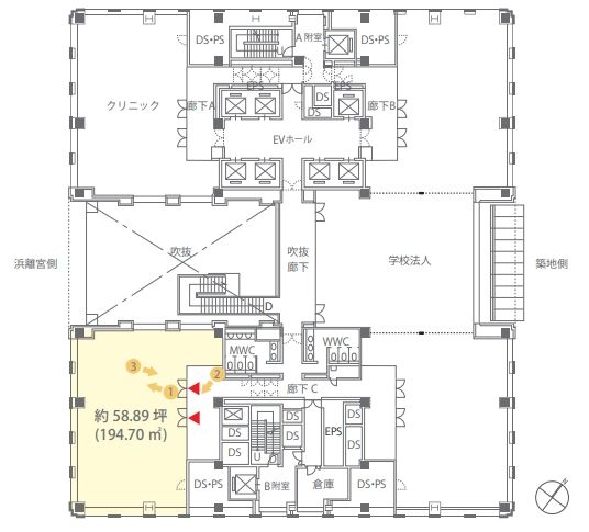 浜離宮パークサイドプレイス 2階C 平面図