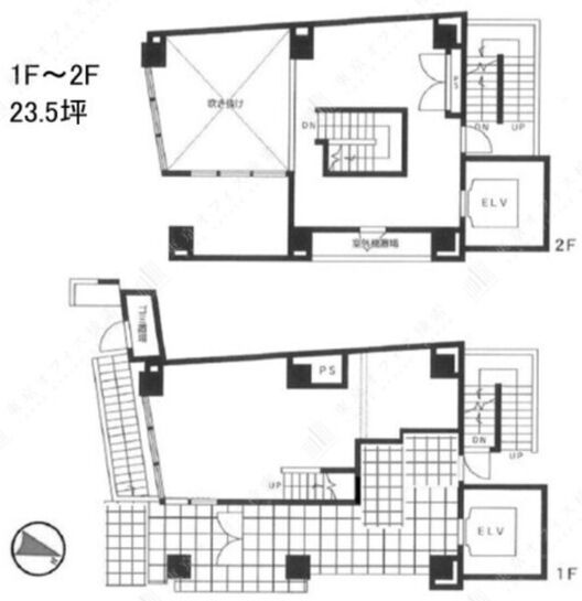 CENTENNIAL AOYAMA（センテニアル青山ビル） 1階～2階 平面図