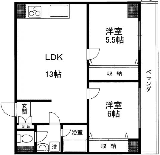 第5三和ビル 5階502 平面図