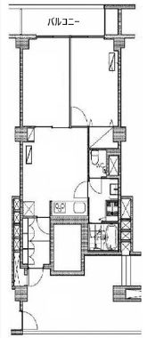 シティ市ヶ谷 4階402 平面図