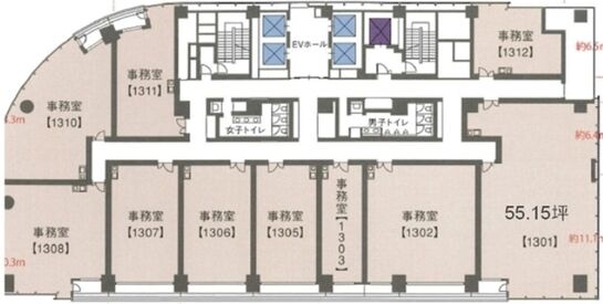 ワテラスアネックス 13階1308 平面図
