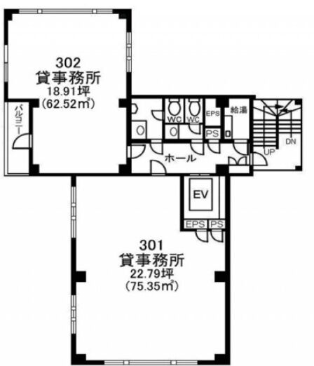 人形町双葉ビル 3階302 平面図