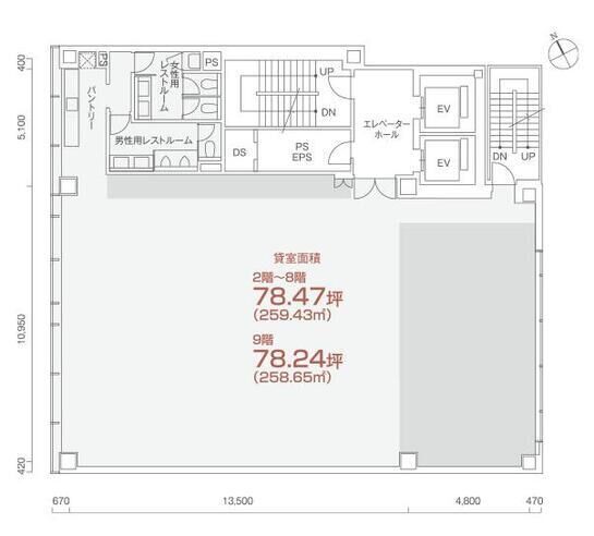 PMO八丁堀 7階 平面図