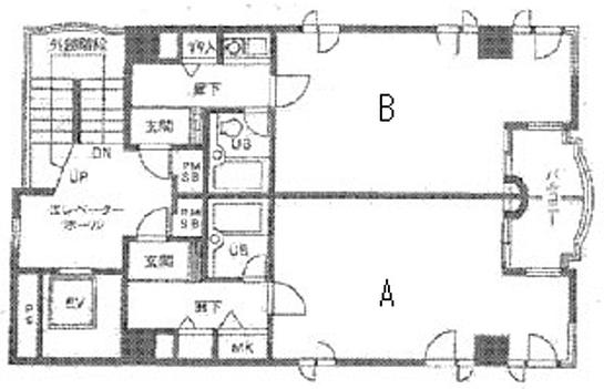 井上旭門ビル 4-B 平面図