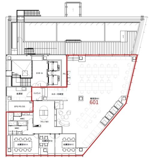 (仮称)X-BASE SHIBUYA(クロスベース渋谷) 6階 平面図