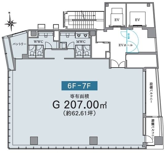 KCA SHIBUYA BLDG.(旧:(仮称)KCA渋谷ビル) 6階 平面図