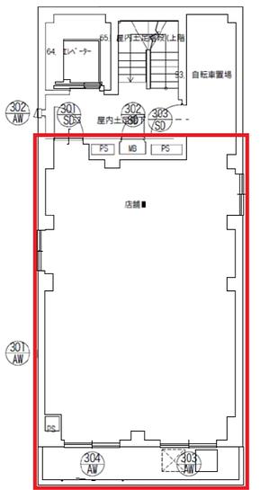 第二ワタナベビル（旧：（仮称）第二渡辺ビル） 3階 平面図