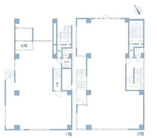 石井ビル（品川区） 1階～2階 平面図