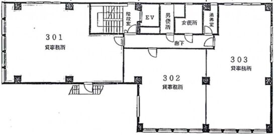 第1井上ビル(第一井上ビル) 3階302 平面図