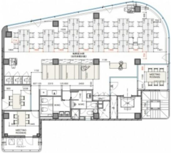 THE CROSS 日本橋人形町（旧：FT日本橋久松町ビル） 8階 平面図