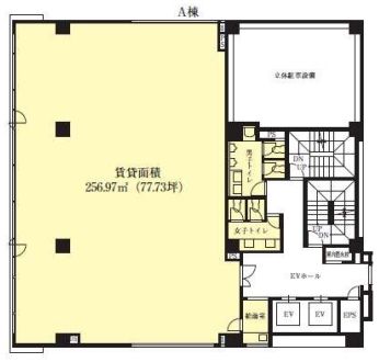 VORT上野Ⅱ（旧：上野KYビル） A棟4階 平面図