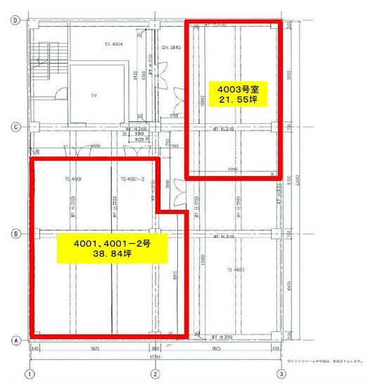 品川TS倉庫 4階4001+4002 平面図