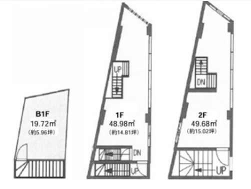 光第二ビル 地下1階～2階 平面図