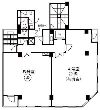 新橋第一ビル 本館・新館 本館 5階A 平面図