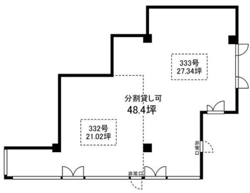 アクシスビル（AXISビル） 3階332 平面図