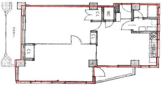 コスタレイ高田馬場(現:コーポ白峰) 4階403 平面図