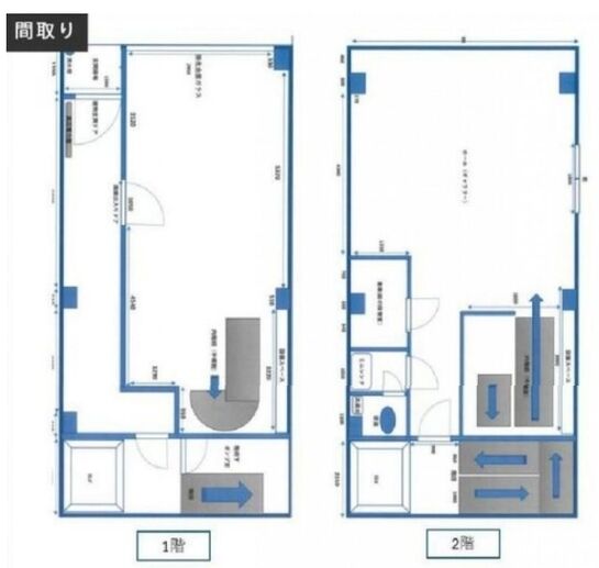 ホワイト銀座ビル 1階~2階 平面図