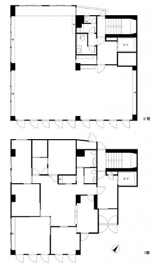 東京ロイヤルBLDG 1～2階 平面図