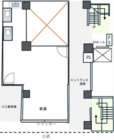 稲垣ビル（千代田区神田須田町） 1階 平面図