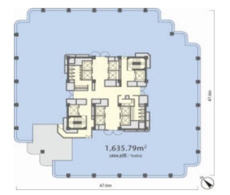 御殿山トラストタワー 5階 平面図
