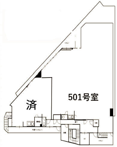 王子新扇屋ビル 5階501 平面図