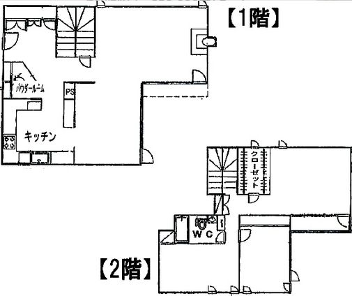 六番町ハウス 1～2階 平面図