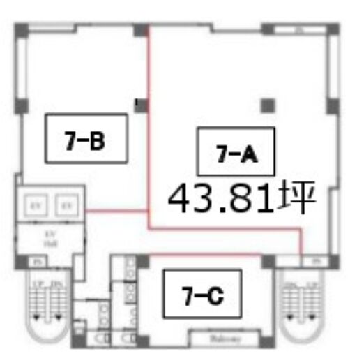 ヒキタカ木場ビル 7階A 平面図