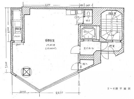 黒江屋八丁堀ビル 5階 平面図