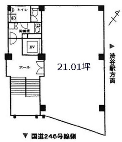 大場ビルA館 6階B 平面図