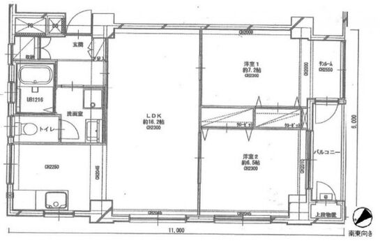 須磨ビル（須磨マンション） 5階503 平面図
