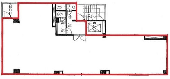 山一織物ビル（別名：山一ビル） 6階 平面図