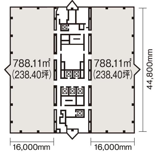 西新宿三井ビルディング 23階2305 平面図