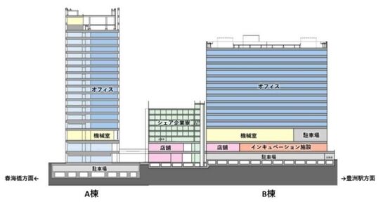 断面図 当該物件はB棟 