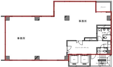 八丁堀千島ビル(旧:八重洲第三長岡ビル) 2階 平面図