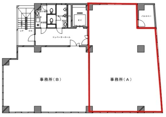 キューアス八丁堀 第一ビル 2階A 平面図