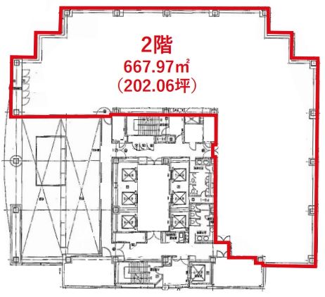 FOREFRONT TOWER Ⅰ（勝どき フォアフロントタワーⅠ） 2階202 平面図