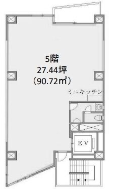 井門広尾ビル（現：マリオン広尾ビル） 5階 平面図