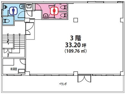 T-5（旧：本田ビル） 3階 平面図