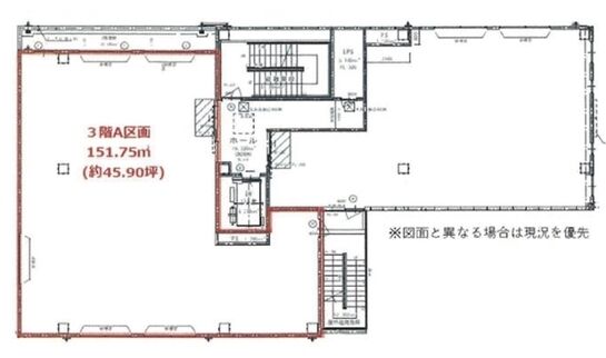 千住横山第二ビル（北千住 貸店舗・貸診療所） 3階A 平面図