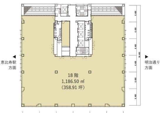 恵比寿ビジネスタワー 18階 平面図
