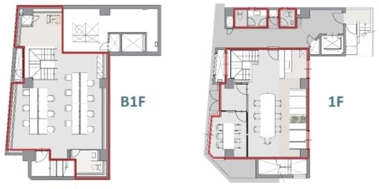 ACN築地テラスビル(旧:M.BALANCE GINZA EAST) 地下1階~1階 平面図