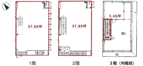 D-ASSET Ⅵ 渋谷ビル 1階～2階 平面図