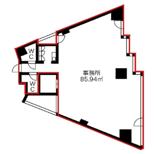 Jプロ代々木一丁目ビル (旧:代々木ダイヤビル) 8階 平面図