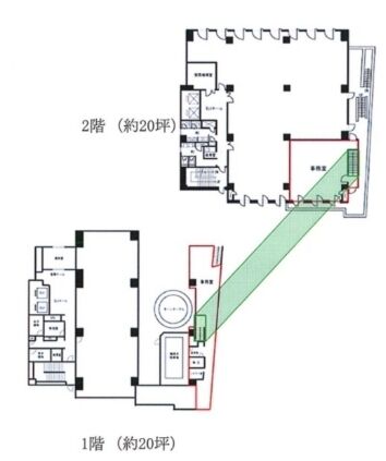 西新宿松屋ビル 1階~2階 平面図