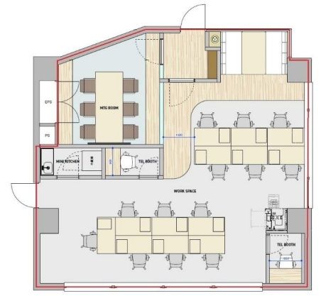 クオーレエビス 1階102 平面図