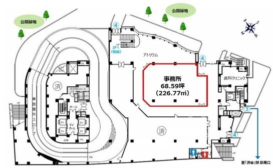 渋谷プロパティータワー 1階E 平面図