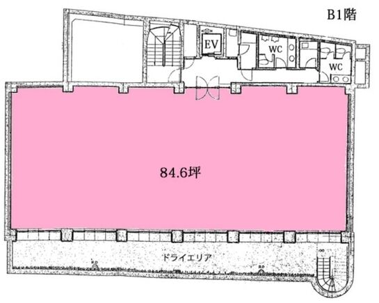 虎ノ門実業会館四谷ビル(T.J.K四谷ビル) 地下1階 平面図