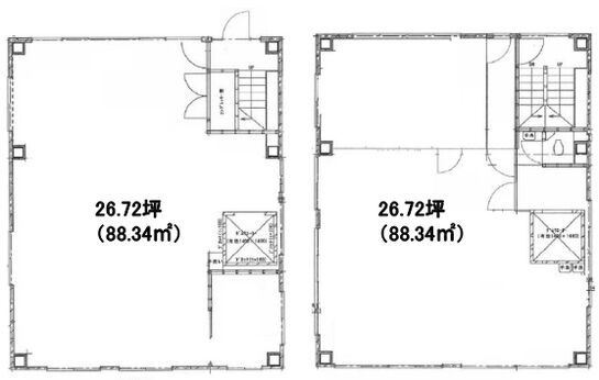 ライフテック本社ビル 1～2階 平面図