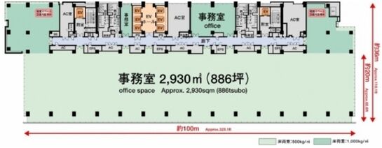 東京ミッドタウン日本橋 サウス 日本橋一丁目三井ビルディング 19階1901 平面図