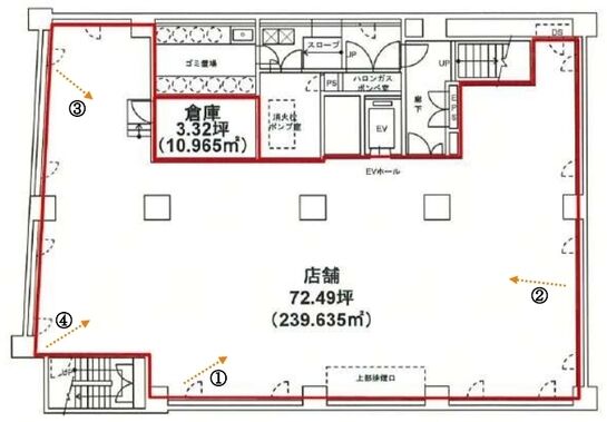 銀座セントラルビル 地下1階 平面図